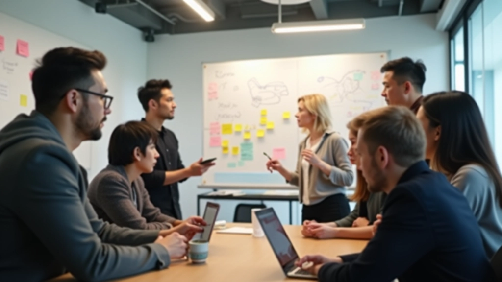 Team collaborating during a creative thinking workshop at MindSpark Labs